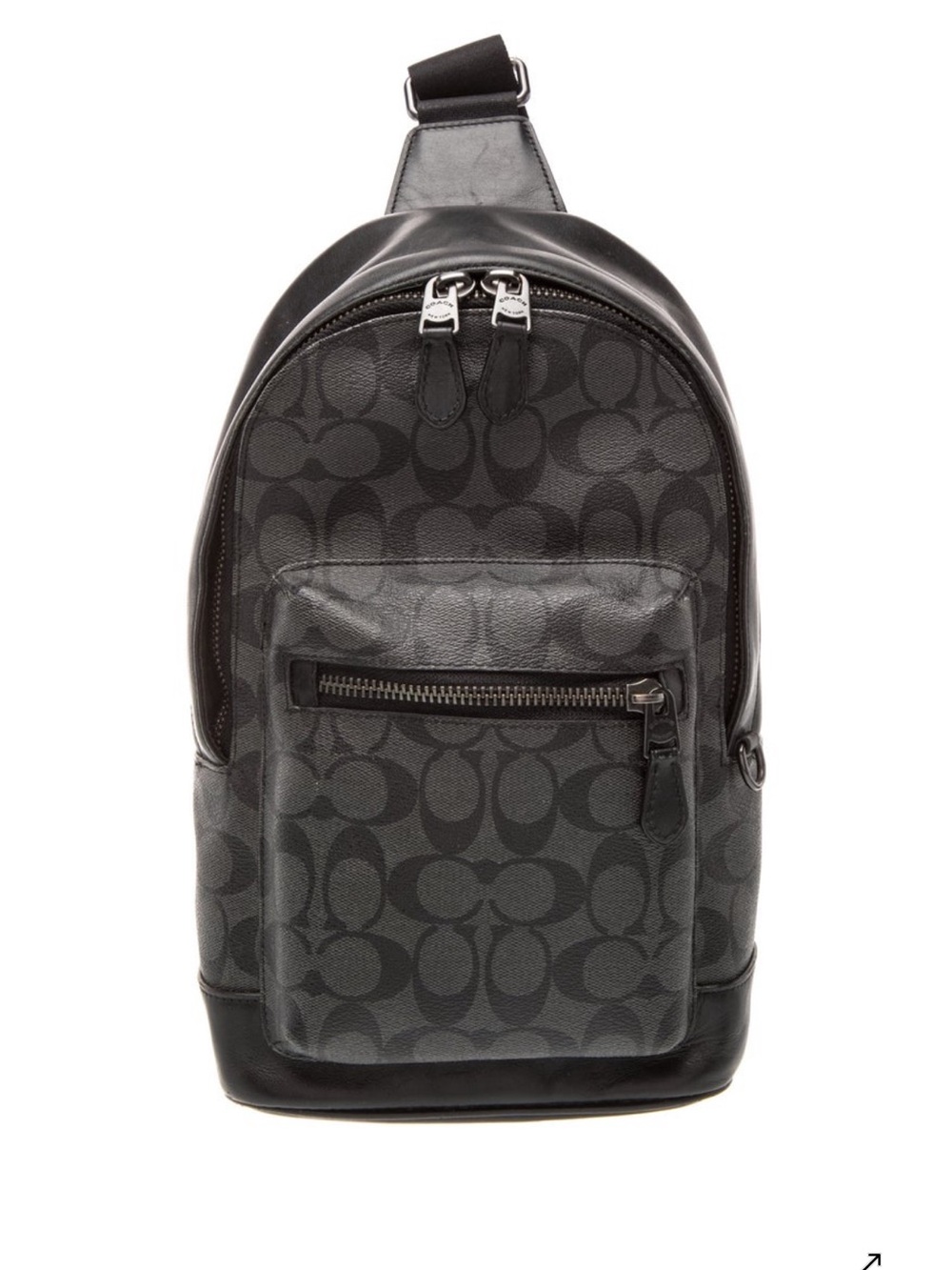 Coach Men's Charcoal Signature Crossbody Sling Backpack - Picture 7 of 7